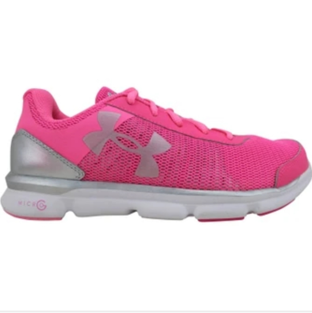 Under Armour Girl's Micro G Speed Swift Running Shoes Size 5Y Pink/Silver